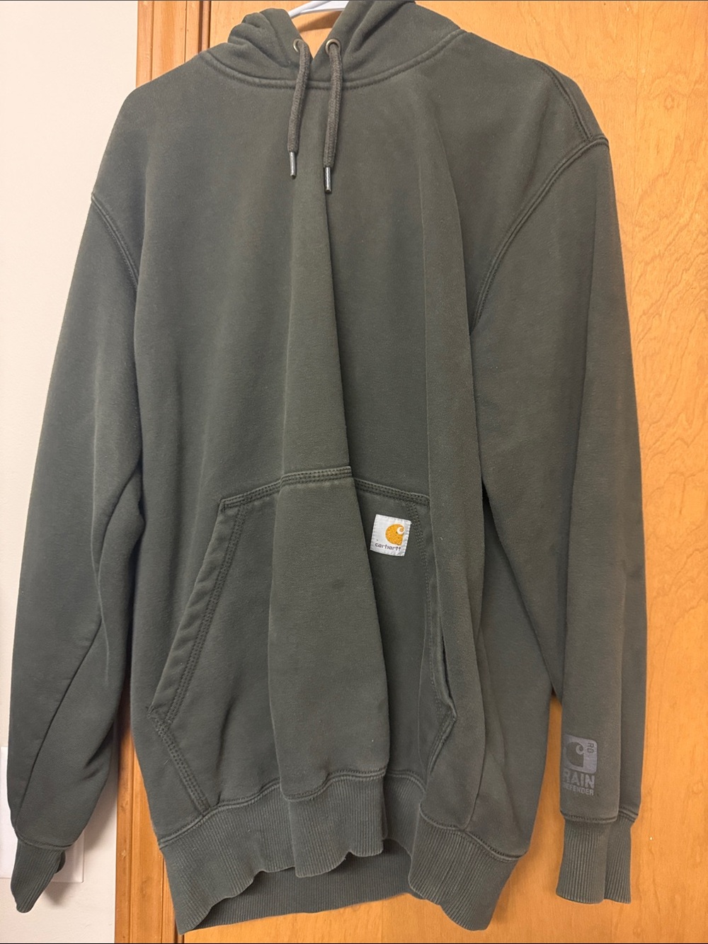Carhartt Olive Green Rain Defender Hoodie Sweatshirt